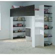 High loft bed with Open shelves & Optional 2 Drawer Desk